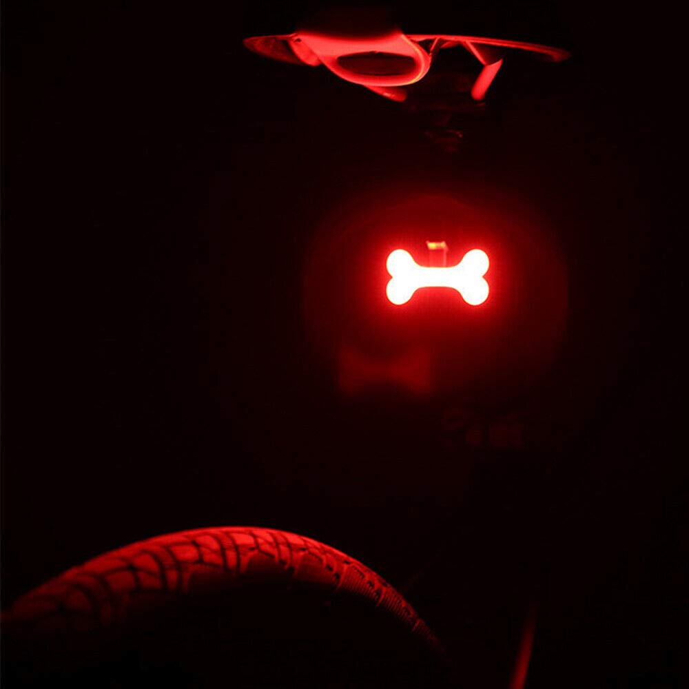 Bike Rear LED Tail Lights, USB Rechargeable Cycling Taillights, Waterproof Bicycle Lights for Optimum Cycling Safety, Bone