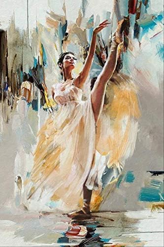 VNKLIN Beautiful Female Ballerina Oil Painting On Canvas By Mahnoor Shah Dancer Painting Arts For Living Room Hand Painted 100%