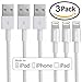 IWAVION 3Pack 3FT 8 Pin Lightning Cable USB Data Sync Cord Charger Cables for Apple iPhone se, 7,7 plus, 6s plus, 6s, 6 plus, 6, 5s, 5c, 5, iPad Air, iPad Mini, iPod Touch - White