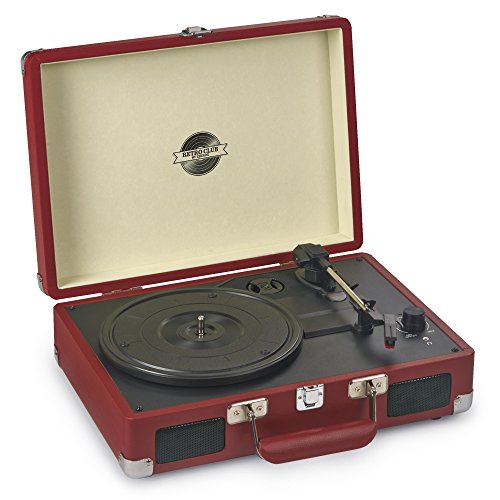 Zennox Retro Briefcase Vinyl Record Player, Portable Turntable USB