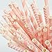 ZOOYOO Paper Straw 100pc For Parties,Birthdays,Weddings,Baby Showers And Celebrations (Pink)
