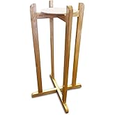 Aquanation Floor Wood Stand Natural Varnish, 27" for Water Crock, Water Bottles, 3 & 5 Gallon Water Jug, and Plants