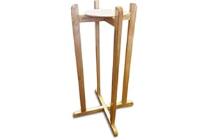 Aquanation Floor Wood Stand Natural Varnish, 27" for Water Crock, Water Bottles, 3 & 5 Gallon Water Jug, and Plants