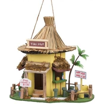 Tiki Hut Hanging Birdhouse