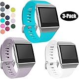Wepro Bands Compatible with Fitbit Ionic SmartWatch, Watch Replacement Sport Strap for Women Men Kids, Small, Teal, Lavender, White