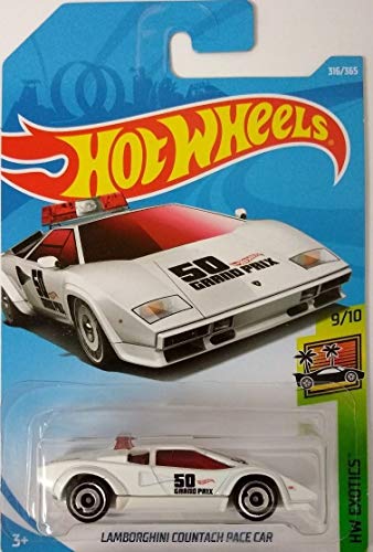 Hot Wheels 2018 HW Exotics Lamborghini Countach Pace Car 316/365, White