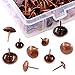 Hilitchi 280-Pieces [4-Size] Tacks Bronze Nail Pins Upholstery Nail Tacks Furniture Thumb Tack Pins Assortment Kit - Size Include: 7/16'' 9/16'' 5/8'' 3/4'' (Red Copper)