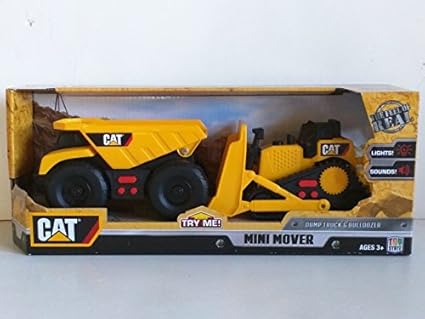 Amazon.com: Cat Mini Mover Dump Truck \u0026 Bulldozer juguete de construcción vehículos por Caterpillar: Toys \u0026 Games