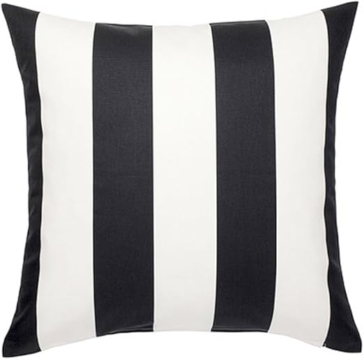 Amazon Com Ikea Vargyllen Cushion Pillow Cover White Black Home