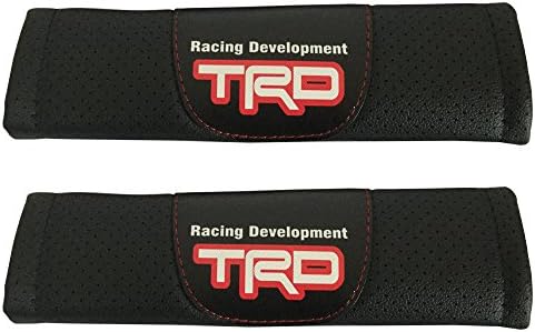 2pcs Set TRD Car Seat Safety Belt Covers Leather Shoulder Pad Accessories Fit for Toyota 4Runner Toyota Avalon Toyota C-HR Toyota Camry Toyota Corolla Toyota FT-4X
