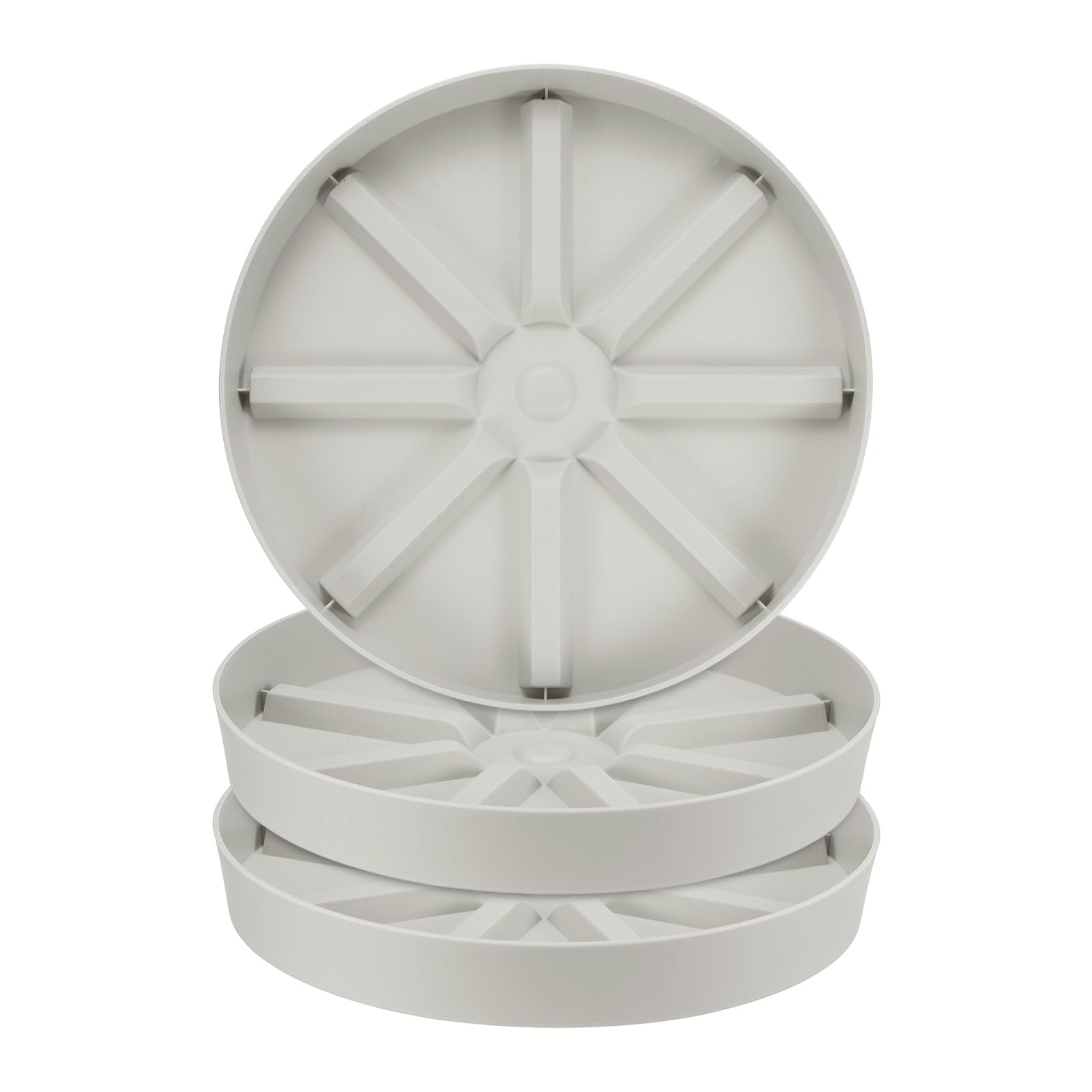 M METERXITY 3-Pack Plant Saucer, 12 Inch Flower Pot Saucers, Thicker Anti-Rot Root Plastic Plant Saucer for Indoor/Outdoor Potted Plant/Plant Water Catcher Tray [Cream]