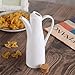 Oil Dispenser Bottle, 8.45 FL OZ (250 ML), 77L Ceramic Tabletop Olive Oil Dispenser Bottle - Soy Sauce or Vinegar Cruet with Pourer - Modern White Ceramic Dinner Liquid Condiment Dispenser