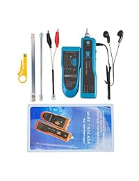 JIGUOOR   Comprobador de cables RJ45, RJ11 para red y teléfono, localizador de línea Ethernet LAN, Cat5 Cat6 con 2 cables de red, auriculares, kit de herramientas