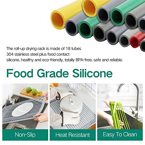 Roll Up Rack, Collapsible Dish Drying RackIn The Sink Drying Mat