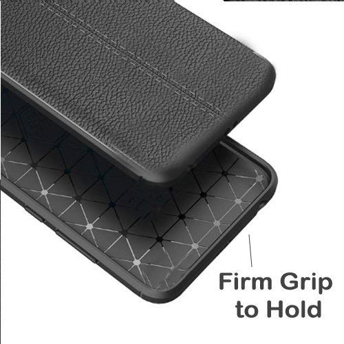 ERIT Auto Focus Shock Proof Leather Pattern Armor Soft Back Case Cover for Samsung Galaxy J7 Max (Black)