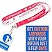 Buttonsmith Custom Solid Lanyard Custom Lanyard - Quantity 1 - Choose Background Color, Font Color, Font Style and Icon - Personalize with Your Name or Text - Made in The USA