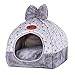 Cat Tent, 2-in-1 Pet Bed House,laamei Self- Warming Cat Kitten Puppy Cave Basket with Removable Cushion Cover Two Way Conversion Triangle Cat Bed House Large Grey 15 * 15 inches