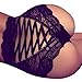 Dlsave Sexy Slutty Lingerie High Waist Panties for Women Crotchless Knickers Negligee Underwear (Large, Black)
