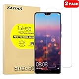 [2 Pack] Huawei P20 Pro Screen Protector, KATIAN HD Clear Protector [Anti-Scratch] [Anti-Fingerprint] [No-Bubble] [Case-Friendly], 9H Hardness Tempered Glass Screen Film for Huawei P20 Pro
