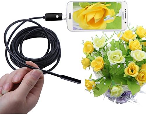 KIWIN USB Endoscope, 2 in 1 Semi-Rigid Borescope Waterproof Inspection Snake Camera with 6 Adjustable LED Lights for Smart Phone, Laptop, PC - 16.4ft (5 Meter)
