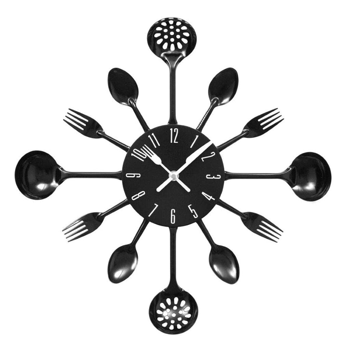 Premier Housewares 2200502 Cutlery Wall Clock - Black , H33 x W33 x D4cm