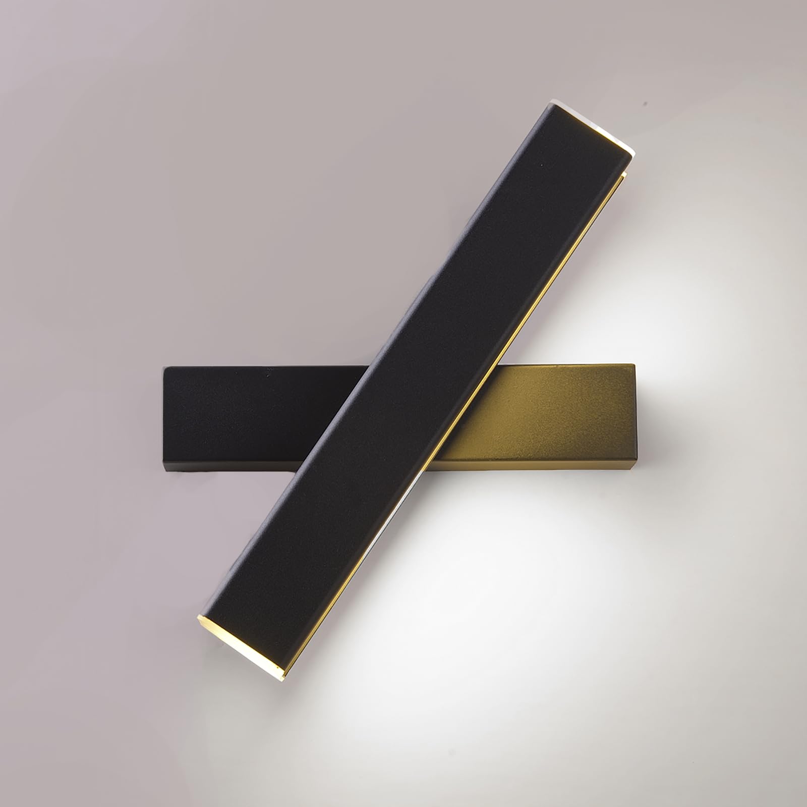 Chrasy LED Wall Light Modern Indoor Bright Wall Sconce Lighting Fixture, Rotatable 350° Angle Fit for Hallway Stairs Hotels Bedside Living Room (12W Cold White, Black)