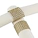 Aytai Rhinestone Mesh Bling Napkin Rings for Wedding Decoration, Plastic Chair Sash Bows,Napkin Holder for DIY Party Birthday Banquet Supply 5 x 1.6inch (50, Gold)