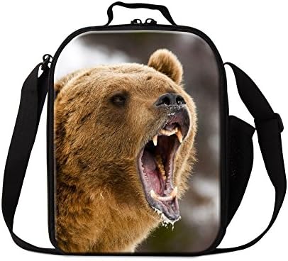 Generic Brown Bear Thermal Cooler Lunch Bag For Kids Portable Insulated Picnic Food Bag