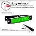 Meerkatt (Pack of 10) 3.8 Inch Green 6 LED Side Clearance Marker Light Indicators Lamp License Decoration Fender Rear Tail Trailer Truck Cap Camper Buses Pickup Vans ATV Lorries Jeep 12v DC Model TK12thumb 2