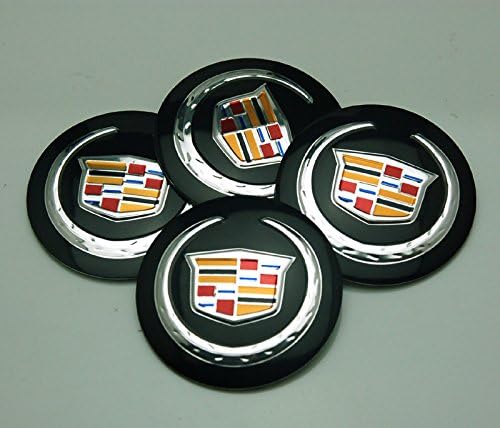 BENZEE 4pcs D036 56.5mm Car Emblem Badge Sticker Wheel Hub Caps Centre Cover Black Cadillac ATS CTS EXT