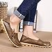 CIOR Women's Genuine Leather Loafers Casual Moccasin Driving Shoes Indoor Flat Slip-On Slippers,M912,Khaki,42