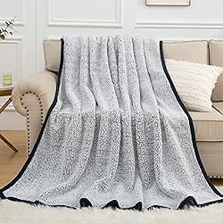EMME Fuzzy Sherpa Throw Blanket 50"x60" Ultra Soft