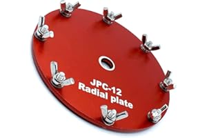 JUMPLUSHION Grounding Plate for PAC-12 JPC-12 Radio Antenna Ground Plate with 10 Fork 2.4mm Terminal Blocks Aluminum Base Plate