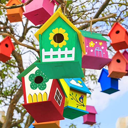 Koogel Bird House Kit, 3PCS DIY BirdHouses Bird Houses to Paint Unfinished Birdhouses to Paint for Children Creation DIY