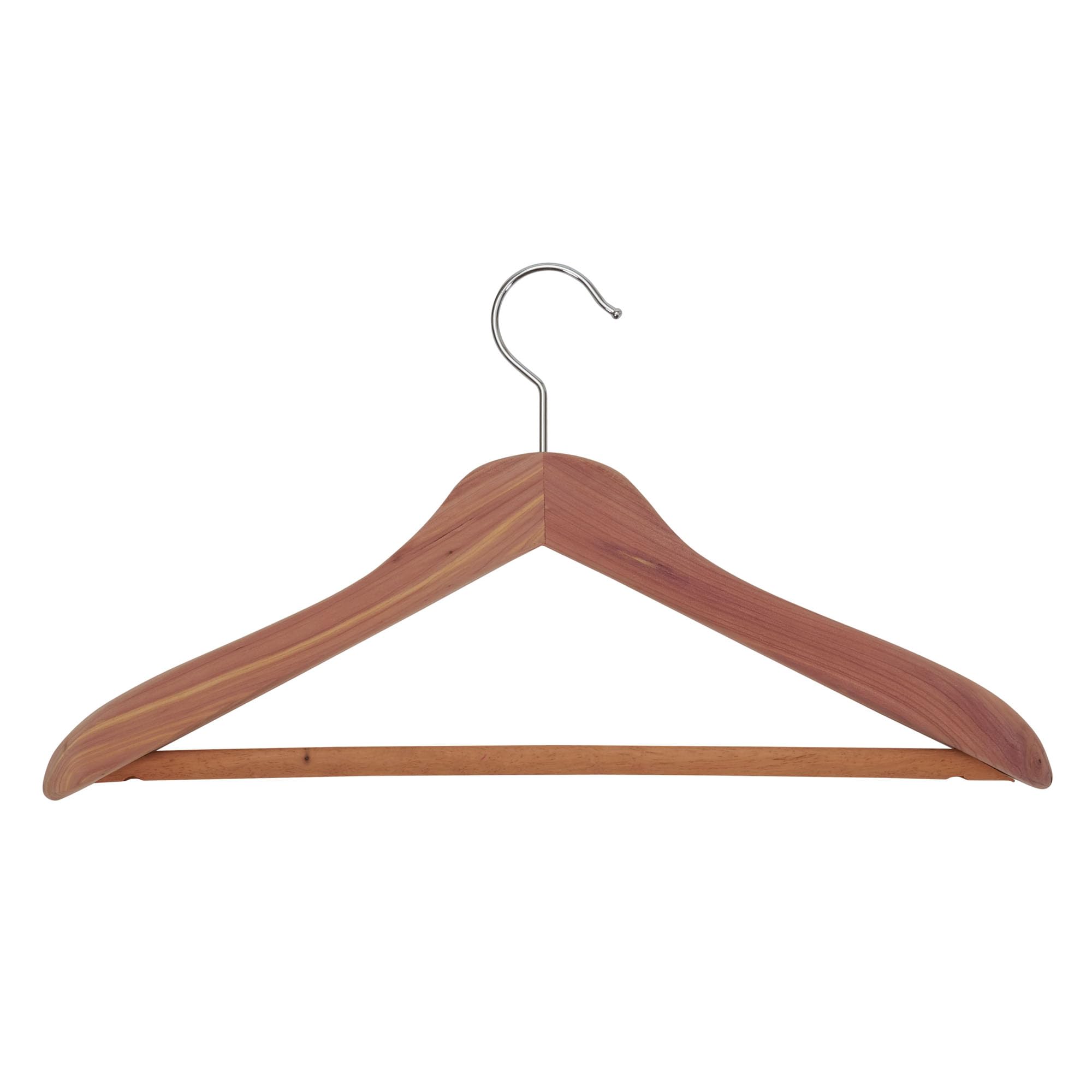 Household Essentials CedarFresh Deluxe Cedar Coat Hanger with Fixed Bar, Red,natural