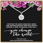 A Charmed Impression Sterling Silver Diamond Starburst Necklace - Inspirational Gift