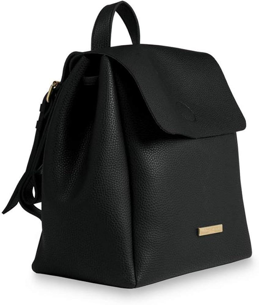 black leather drawstring backpack