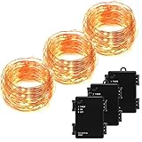 Kohree 3 Pack 10ft 60 LEDs Fairy String Lights, AA Battery Powered Decor Rope Lights For Seasonal Decorative Christmas Holiday, Wedding, Parties With Timer & Battery Box (Warm White)