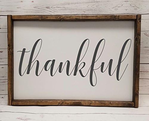 Thankful, Blessed, family, gather sign options, Farmhouse style, chunky framed, handpainted.