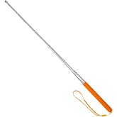 Retractable Teacher Pointer 𝟑𝟗.𝟓'', Pointer Stick with 𝗦𝘁𝘆𝗹𝘂𝘀 Smooth Sensitive Tablet Pen Stylus Pen, Teacher Coach Presenter Pointer Orange