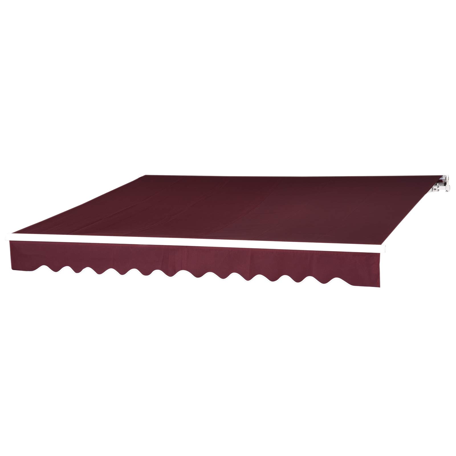 MCombo 12x10 Feet Manual Retractable Patio Door Window Awning Sunshade Shelter Outdoor Canopy (Burgundy)