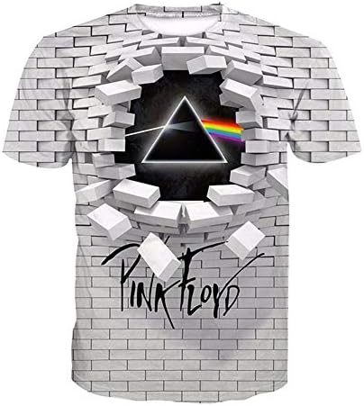 RHGZ Unisex T-Shirt Pink a Floyd 3D Printed T Shirt Short-Sleeved Shirt For Men Women