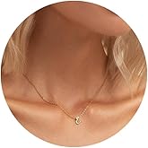 Ovian Gold Initial Necklace for Women 18K Gold Plated Stainless Steel Dainty Small Letters Necklaces Delicate Personalized Monogram Name Necklace