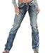 GALMINT Women's Juniors Relaxed Fit Slimming Bootcut Denim Pants Straight Leg Jeans