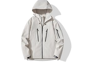Man Woman Lightweight Water-Resistant Jacket, Breathable Fabric Long Sleeve Zip Up Outdoor Coat with Pockets