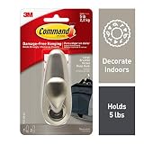 Command Metal Hook, Decorate Damage-Free, Indoor Use (FC13-BN-ES)