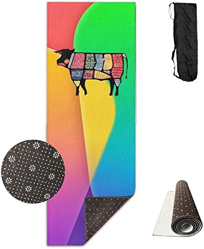 QNKUqz Cut Beaf Map Deluxe Yoga Mat Aerobic Exercise Pilates