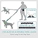 Ultimate Hands Free Dog Leash with Training Treat Pouch, Complete Premium Training Kit, Strong Dual Handle Bungees, Adjustable Waist Belt + Bonus Collapsible Bowl and 1 Roll of Poop Bags by 2Bexpert