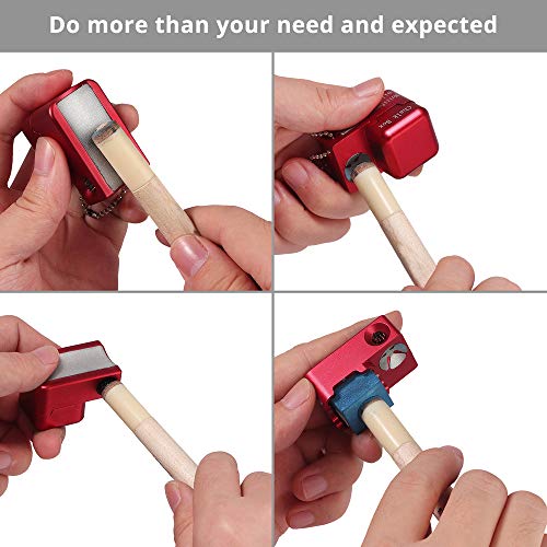 Tanice 4 in 1 Multifunctional Pool Cue Chalk Holder Snooker Pool Cue Tip Shaper Holder Stick Repair Scuffer for Snooker Pool - Thumbnail 2