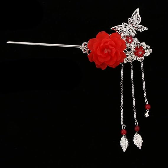 Amazon Co Jp 中国のヘアピンレトロな髪の装飾古典的な手作りヘアピン金属古代中国の衣類の頭飾りシンプルな中国のヘアアクセサリー 服 ファッション小物